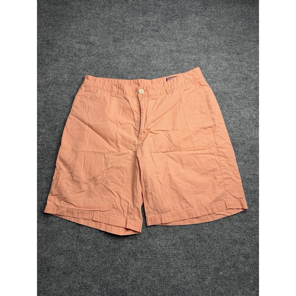 Vineyard Vines Club Shorts Mens 35 Peach Cotton Flat Front Chino‎ Lightweight